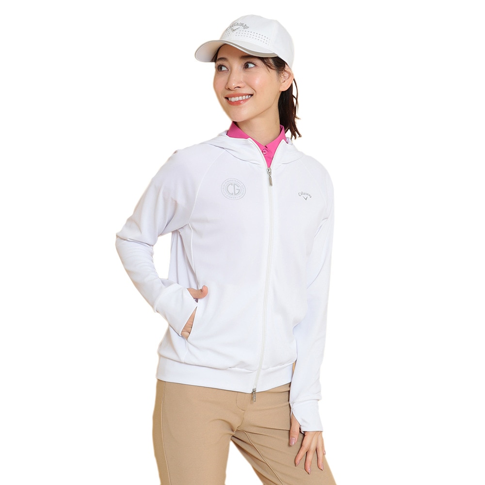 キャロウェイ（CALLAWAY）（レディース）ゴルフウェア 接触冷感 -3℃裏クール カノコ UVパーカー C25117203-1030