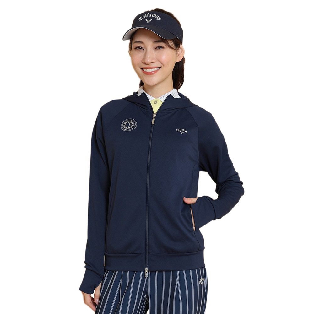 キャロウェイ（CALLAWAY）（レディース）ゴルフウェア 接触冷感 -3℃裏クール カノコ UVパーカー C25117203-1120