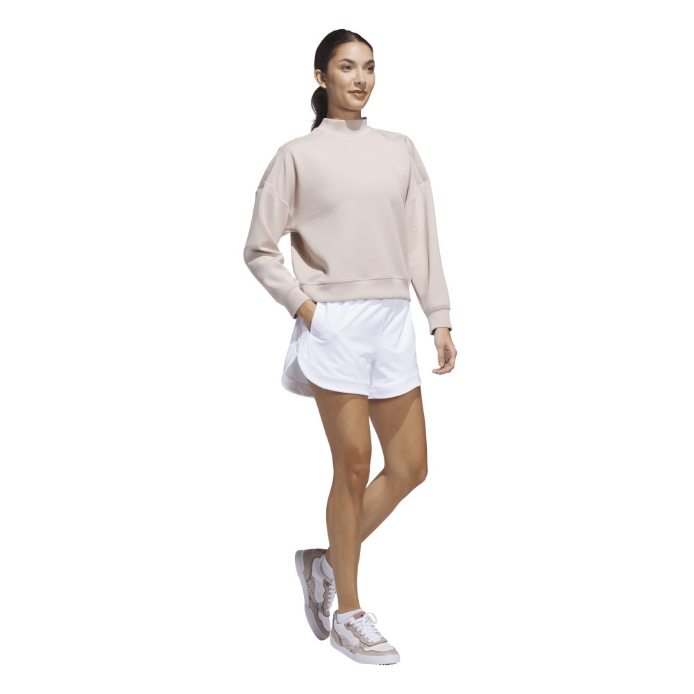 アディダス（adidas）（レディース）ゴルフウェア ビヨンド ザ コース ダンボールニット モックネック 長袖プルオーバー KTI49-JE7368PNK