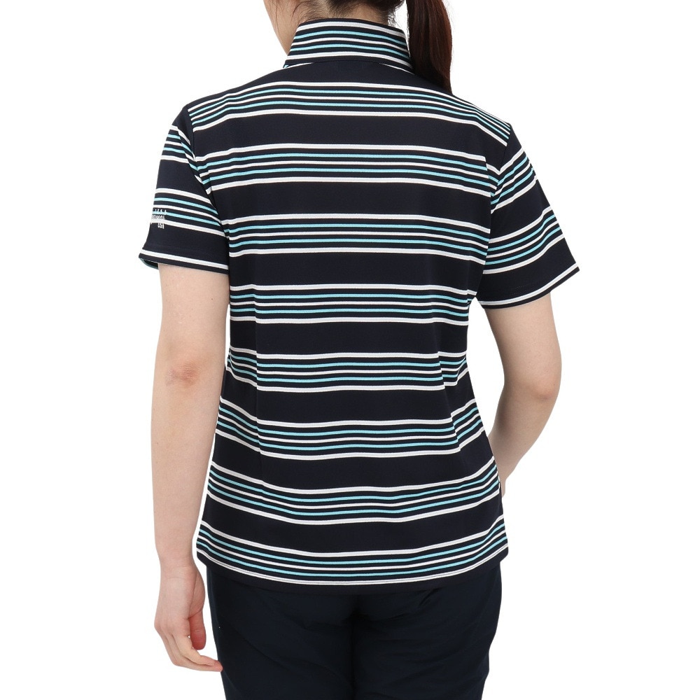マンシングウエア（MUNSING WEAR）（レディース）ゴルフウェア 吸汗速乾 ストレッチ スタンドジップ 半袖シャツ MG5SHS83L NV00