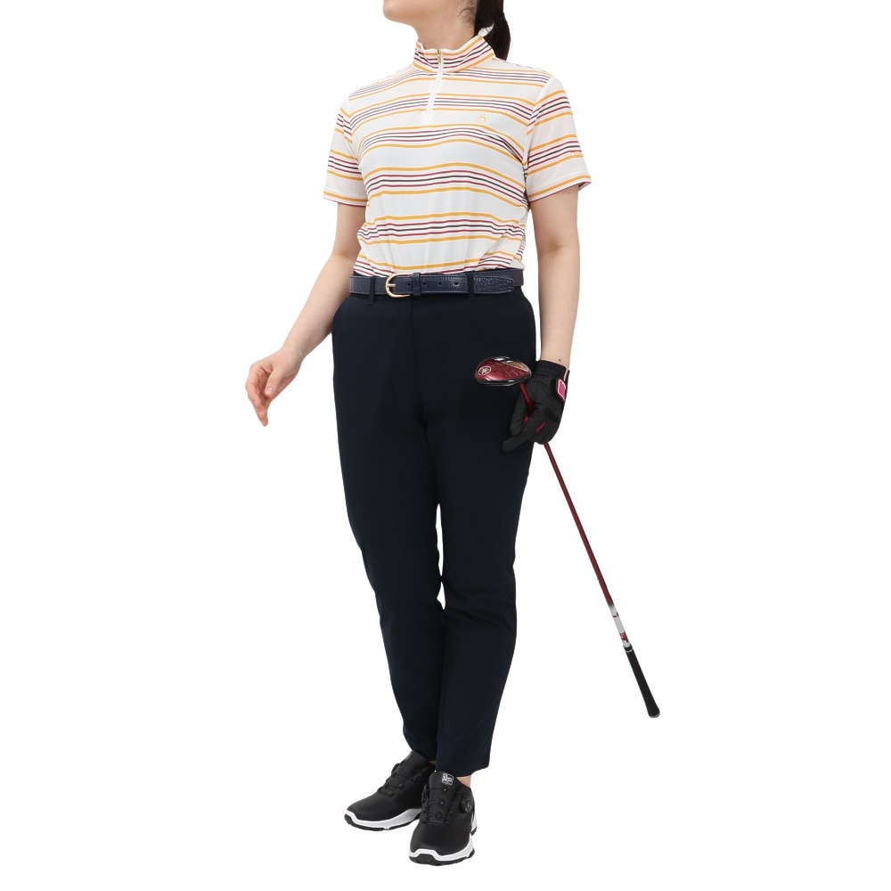 マンシングウエア（MUNSING WEAR）（レディース）ゴルフウェア 吸汗速乾 ストレッチ スタンドジップ 半袖シャツ MG5SHS83L OR00