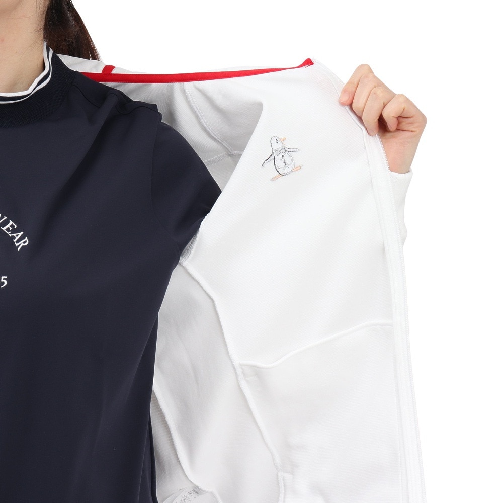マンシングウエア（MUNSING WEAR）（レディース）ゴルフウェア 吸汗速乾 2WAY ストレッチ Wフェイス 前開き 長袖パーカー MG5SSW81L WH00