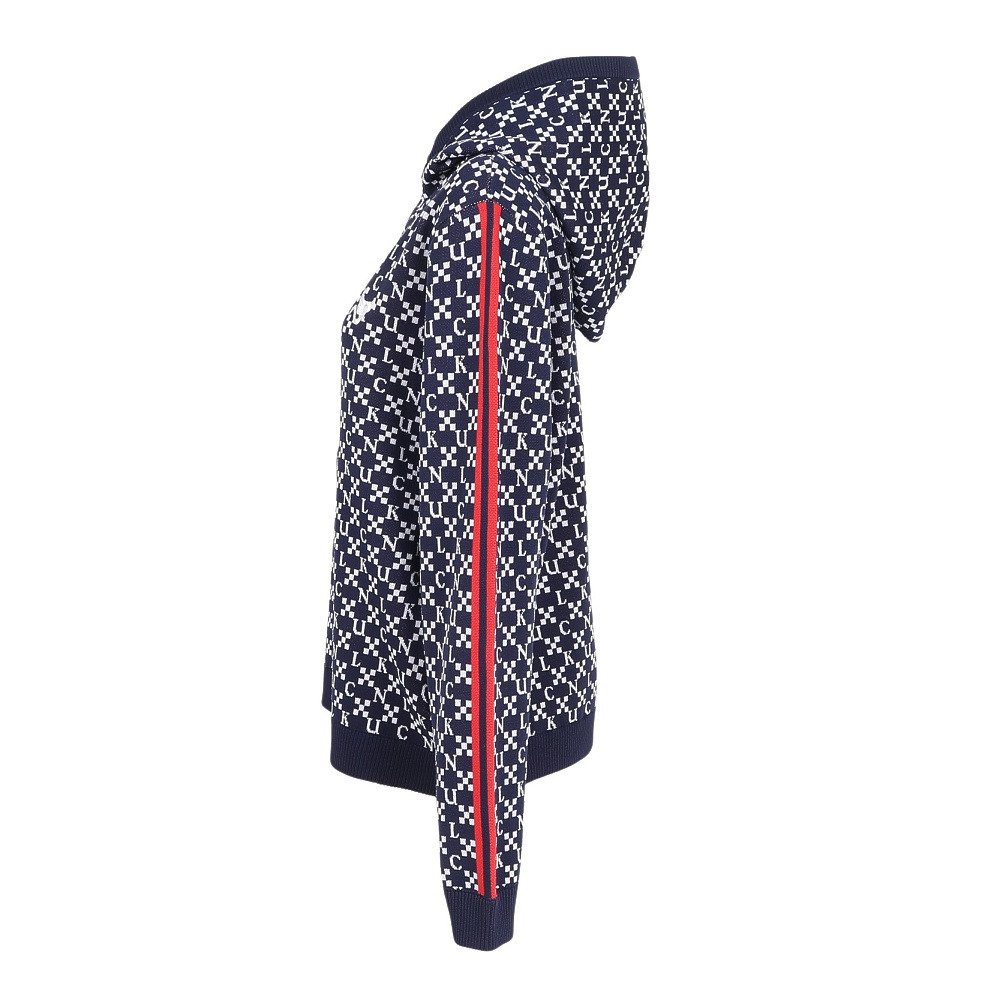 クランク（CLUNK）（レディース）ゴルフウェア 保温 ジャガード 長袖ニットパーカー CL5SUY57 NVY