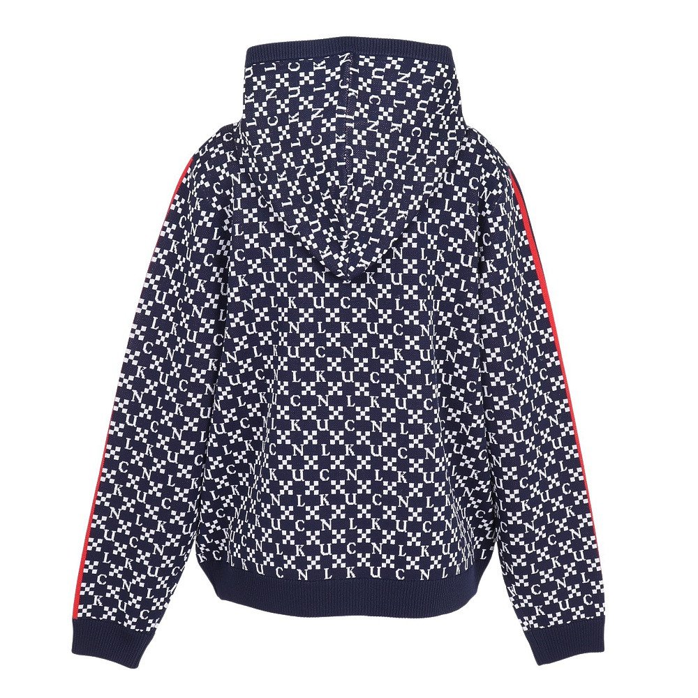 クランク（CLUNK）（レディース）ゴルフウェア 保温 ジャガード 長袖ニットパーカー CL5SUY57 NVY