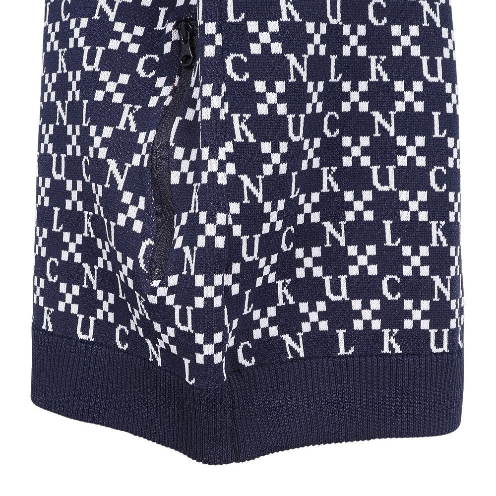 クランク（CLUNK）（レディース）ゴルフウェア 保温 ジャガード 長袖ニットパーカー CL5SUY57 NVY