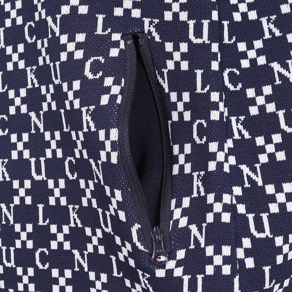 クランク（CLUNK）（レディース）ゴルフウェア 保温 ジャガード 長袖ニットパーカー CL5SUY57 NVY