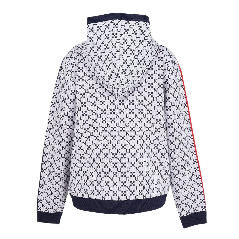 クランク（CLUNK）（レディース）ゴルフウェア 保温 ジャガード 長袖ニットパーカー CL5SUY57 WHT