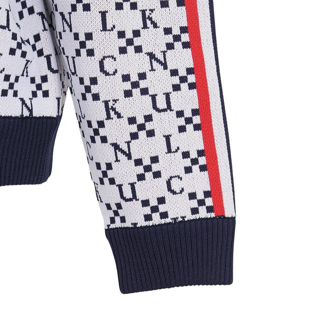 クランク（CLUNK）（レディース）ゴルフウェア 保温 ジャガード 長袖ニットパーカー CL5SUY57 WHT