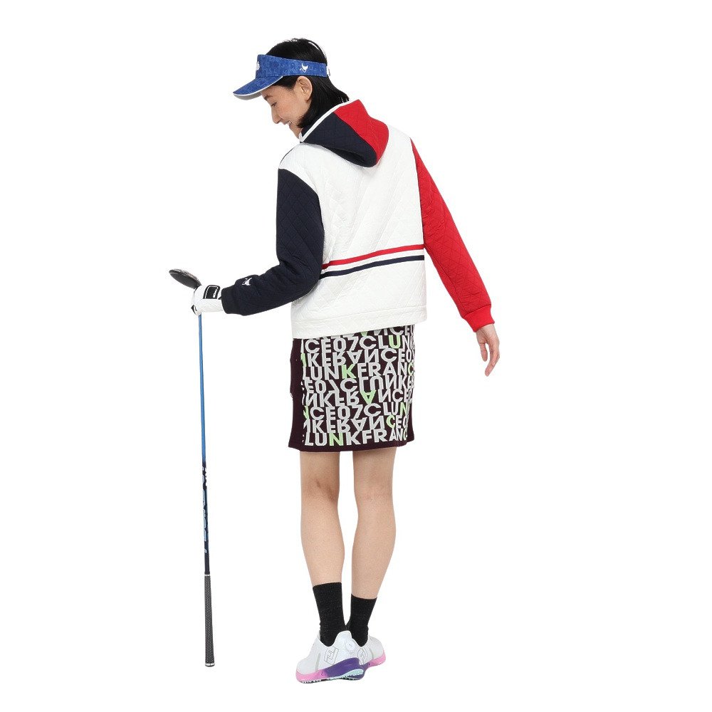 クランク（CLUNK）（レディース）ゴルフウェア 長袖 保温 キルトJQハーフジップパーカー CL5SUY58 WHT