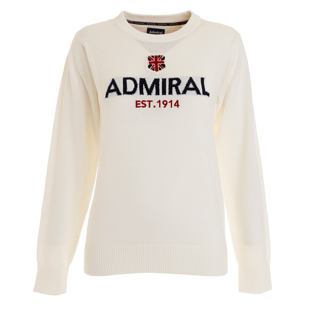  ゴルフウェア レディース ロゴ クルーネックニット ADLA982-WHT