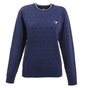 クランク（CLUNK）（レディース）ゴルフウエア 吸汗 速乾 UV セーター レディース 秋冬 エンボスセーター CL5HUJ10 NVY