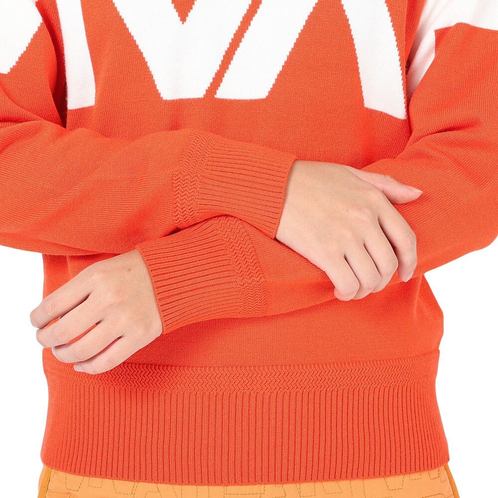 ビバハート（VIVA HEART）（レディース）ゴルフウェア 長袖 ビッグロゴ コンフォートストレッチハーフZIPロゴニット 012-17011-035★★★