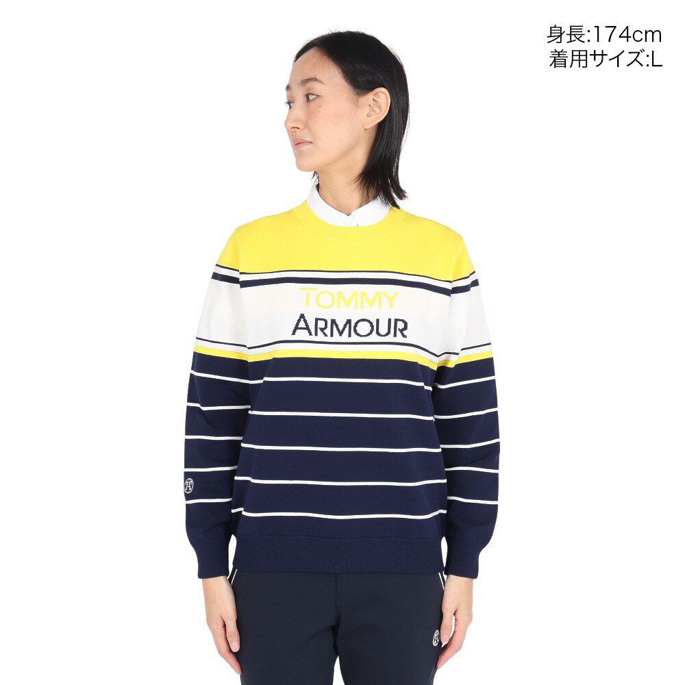 トミーアーマー（Tommy Armour）（レディース）ゴルフウェア 撥水 長袖クルーネックセーター TAJW23S070009 YEL