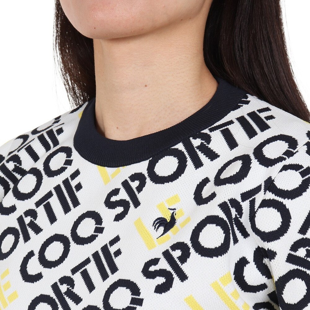 ルコックスポルティフ（lecoqsportif）（レディース）ゴルフウェア マルチカラーロゴセーター QGWWJL01 WH00