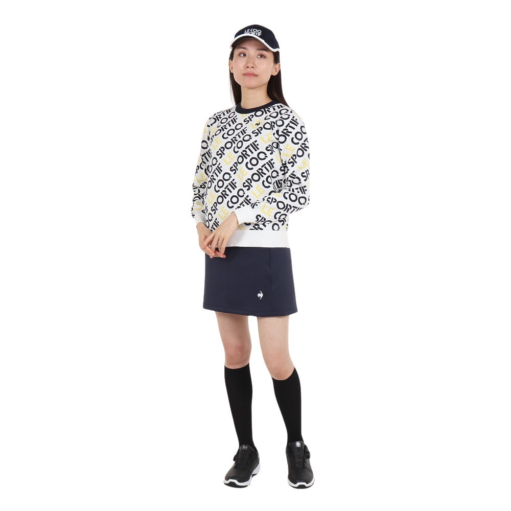 ルコック スポルティフ（le coq sportif）（レディース）ゴルフウェア マルチカラーロゴセーター QGWWJL01 WH00 ゴルフ 用品はヴィクトリアゴルフ