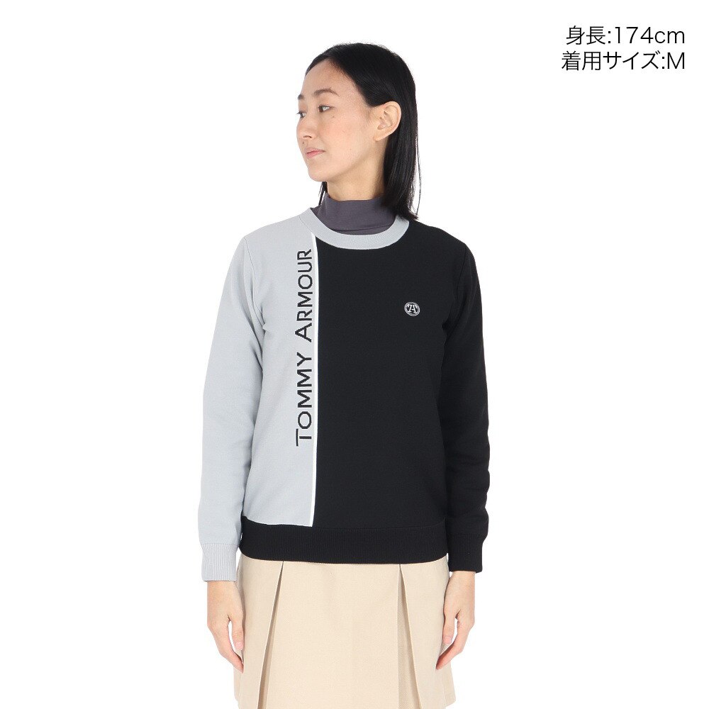トミーアーマー（Tommy Armour）（レディース）ゴルフウェア 軽量 Tech JQ ニット 長袖クルーネック TAPLU23F070012 BLK
