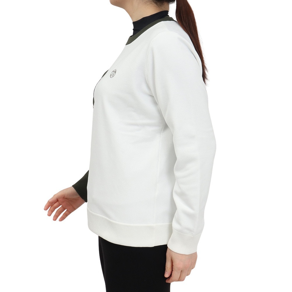 トミーアーマー（Tommy Armour）（レディース）ゴルフウェア 軽量 Tech JQ ニット 長袖クルーネック TAPLU23F070012 WHT
