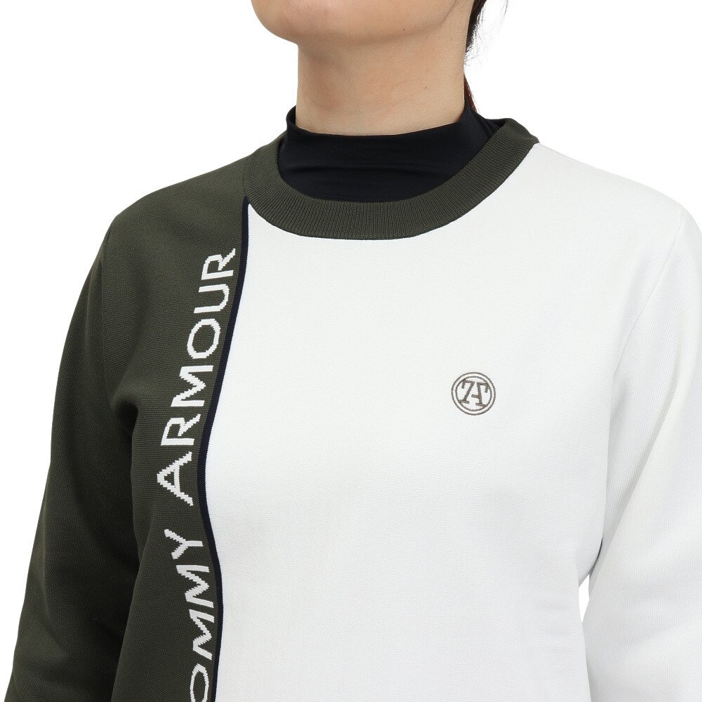 トミーアーマー（Tommy Armour）（レディース）ゴルフウェア 軽量 Tech JQ ニット 長袖クルーネック TAPLU23F070012 WHT