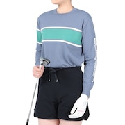 ROSASEN（レディース）ゴルフウェア 長袖 配色ニット 048-11311-096