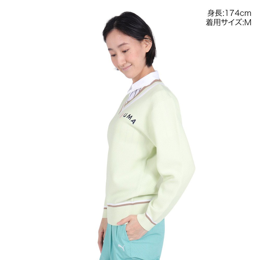 プーマ（PUMA）（レディース）ゴルフウェア チルデン 長袖 ニットセーター 627698-03