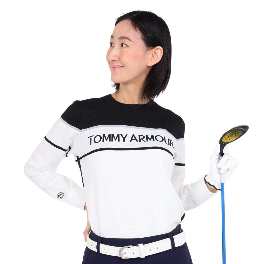 トミーアーマー（Tommy Armour）（レディース）ゴルフウェア 長袖 CN JAQ セーター TASL24S070016 WHT