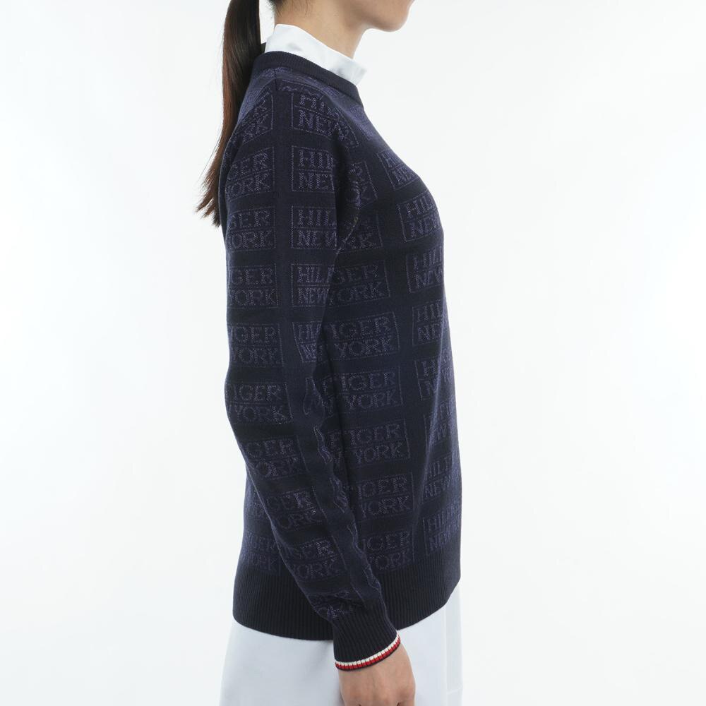 トミー ヒルフィガー ゴルフ（TOMMY HILFIGER GOLF）（レディース）ゴルフウェア ジャカード クルーネックセーター THLA466-NVY