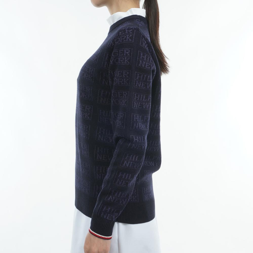 トミー ヒルフィガー ゴルフ（TOMMY HILFIGER GOLF）（レディース）ゴルフウェア ジャカード クルーネックセーター THLA466-NVY