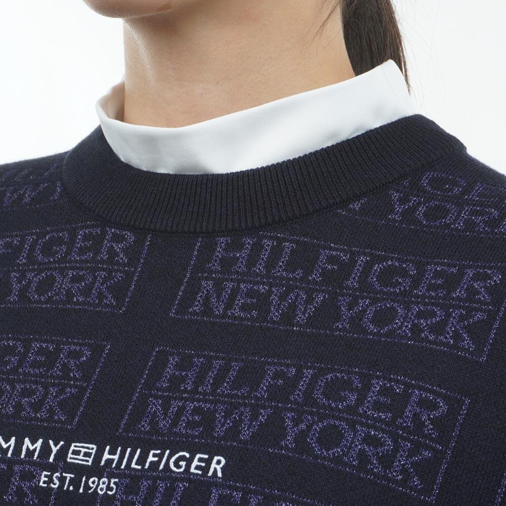 トミー ヒルフィガー ゴルフ（TOMMY HILFIGER GOLF）（レディース）ゴルフウェア ジャカード クルーネックセーター THLA466-NVY