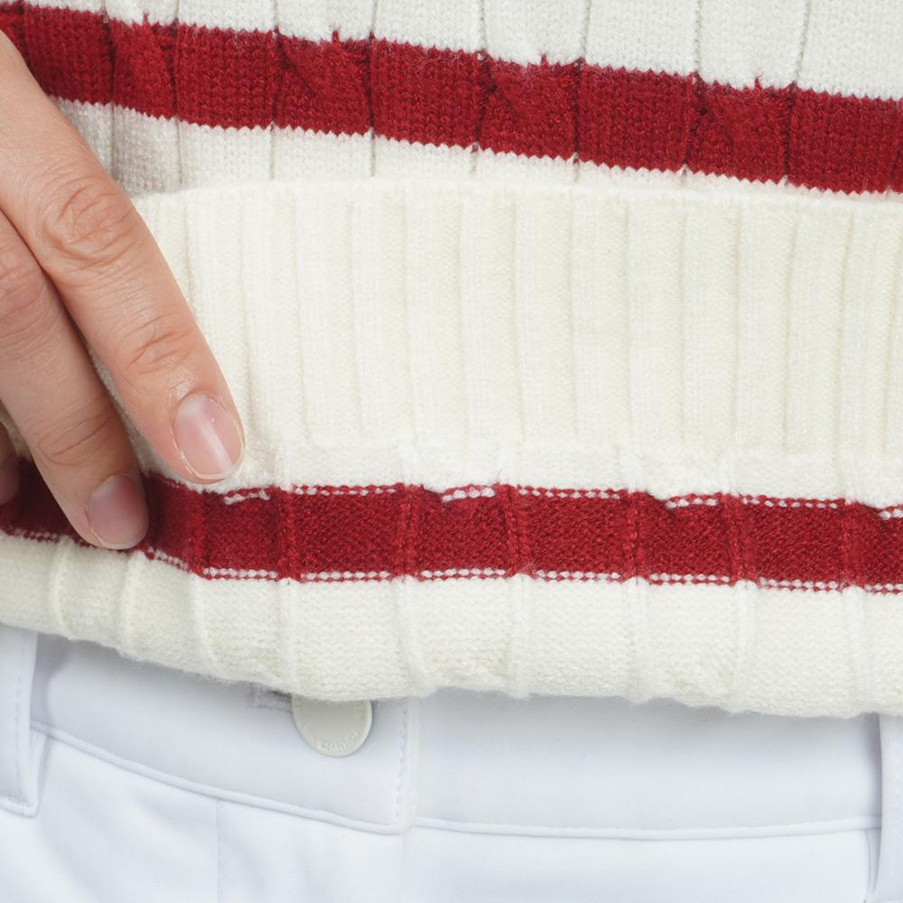 トミー ヒルフィガー ゴルフ（TOMMY HILFIGER GOLF）（レディース）ゴルフウェア 長袖 ケーブル クルーネックセーター THLA478-IVY