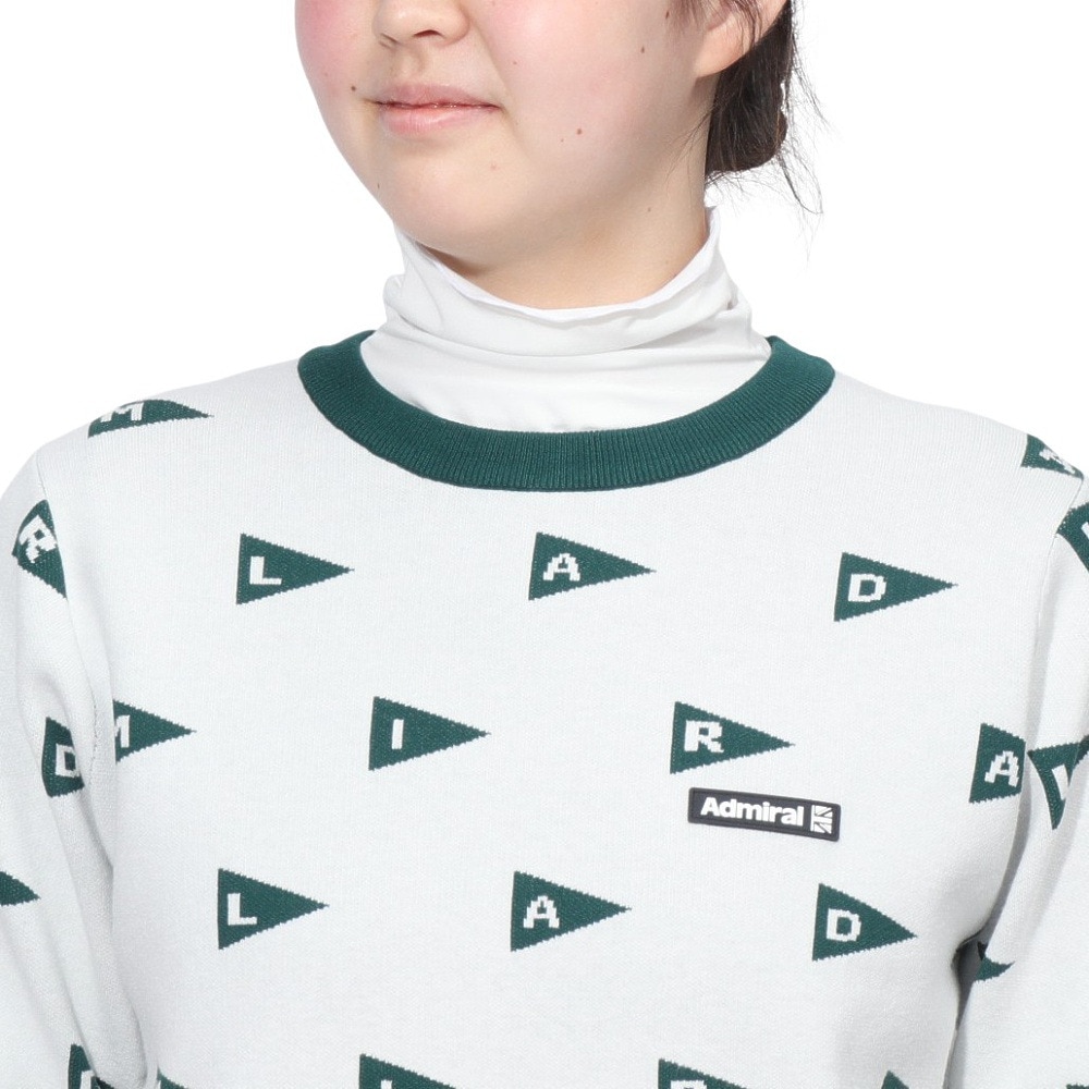 アドミラル ゴルフ（Admiral GOLF）（レディース）ゴルフウェア フラッグジャカード クルーセーター ADLA454-WHT