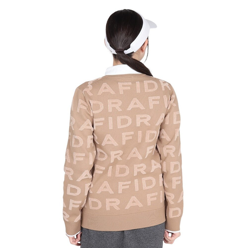 フィドラ（FIDRA）（レディース）ゴルフウェア 保温 ジャカードロゴニット FD5SUJ09 BEG
