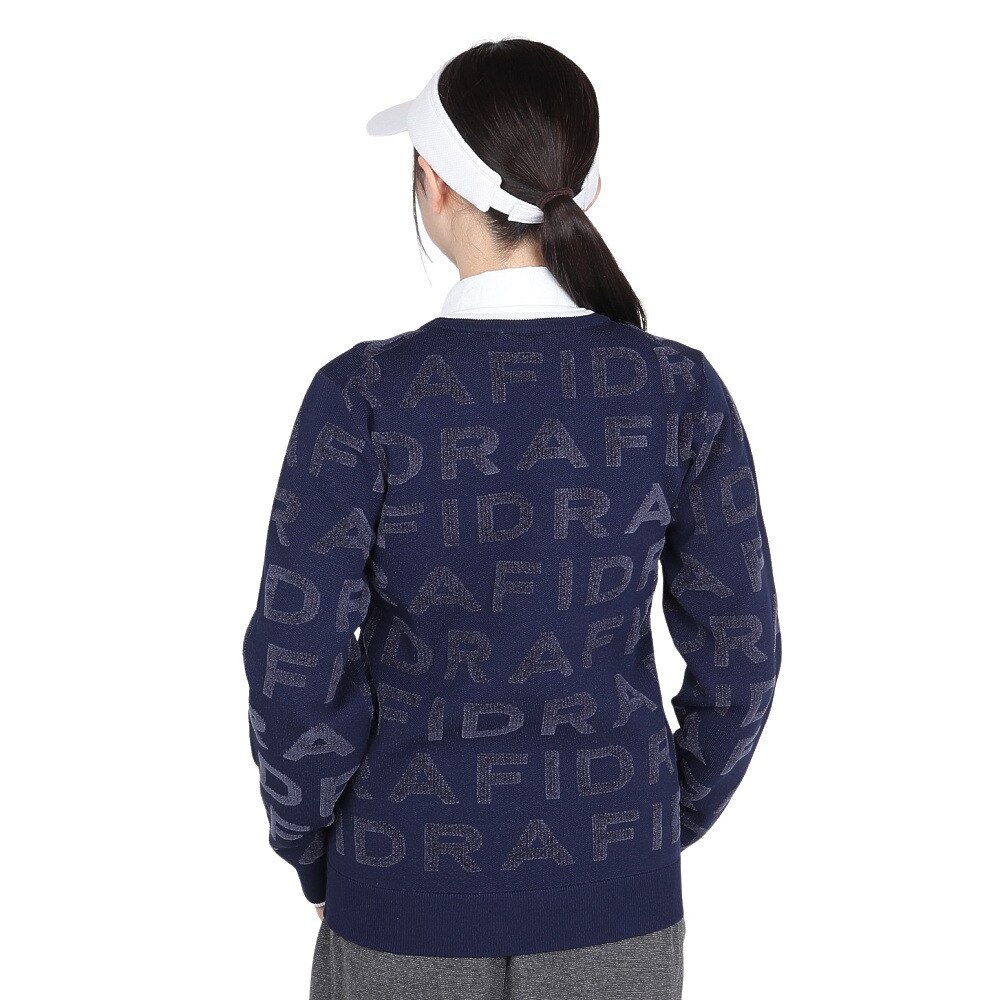フィドラ（FIDRA）（レディース）ゴルフウェア 保温 ジャカードロゴニット FD5SUJ09 NVY