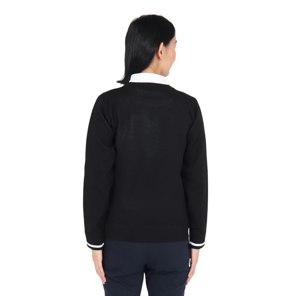 トミーアーマー（Tommy Armour）（レディース）ゴルフウェア ジャガード 長袖 クルーネックニット TASL24F070010 BLK