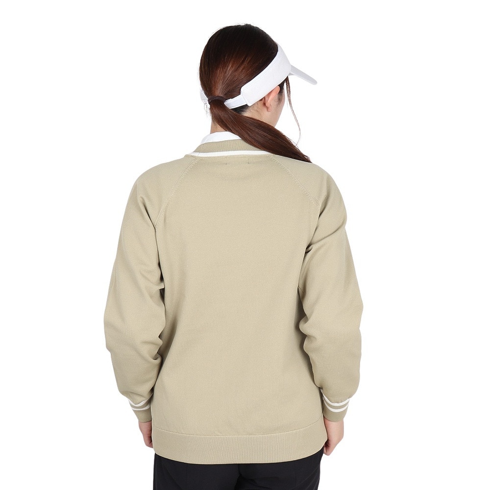 トミーアーマー（Tommy Armour）（レディース）ゴルフウェア 長袖 Wポリニット クルーネック プルオーバー TASL25F070020 BEG