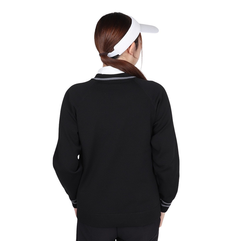 トミーアーマー（Tommy Armour）（レディース）ゴルフウェア 長袖 Wポリニット クルーネック プルオーバー TASL25F070020 BLK