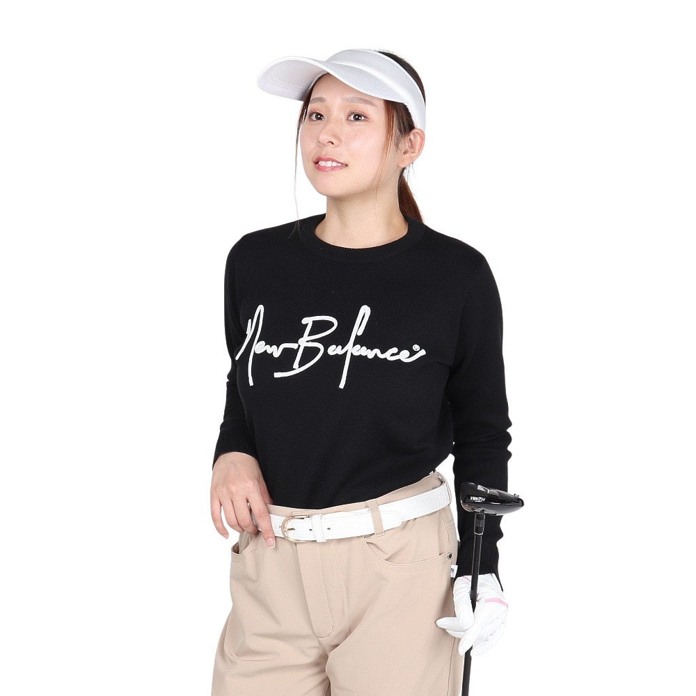 ニューバランス（new balance）（レディース）ゴルフウェア クルーネック ニット プルオーバー 012-5270502-010
