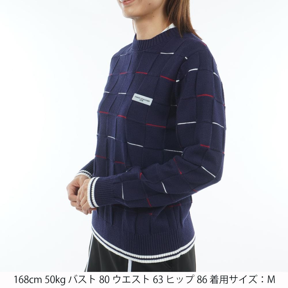 トミーヒルフィガーゴルフ（TOMMY HILFIGER GOLF）（レディース）ゴルフウェア マシュマロタッチ 長袖クルーネックニット THLA584-NVY