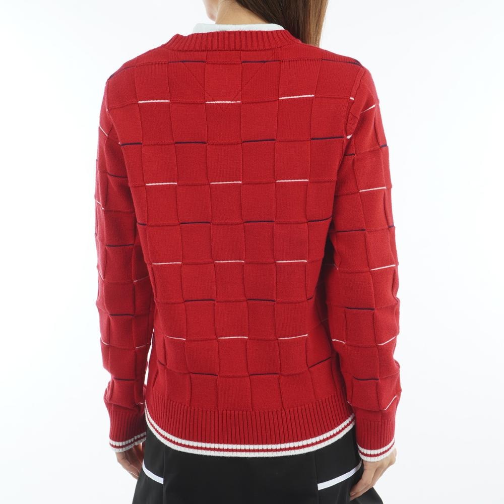 トミーヒルフィガーゴルフ（TOMMY HILFIGER GOLF）（レディース）ゴルフウェア マシュマロタッチ 長袖クルーネックニット THLA584-RED