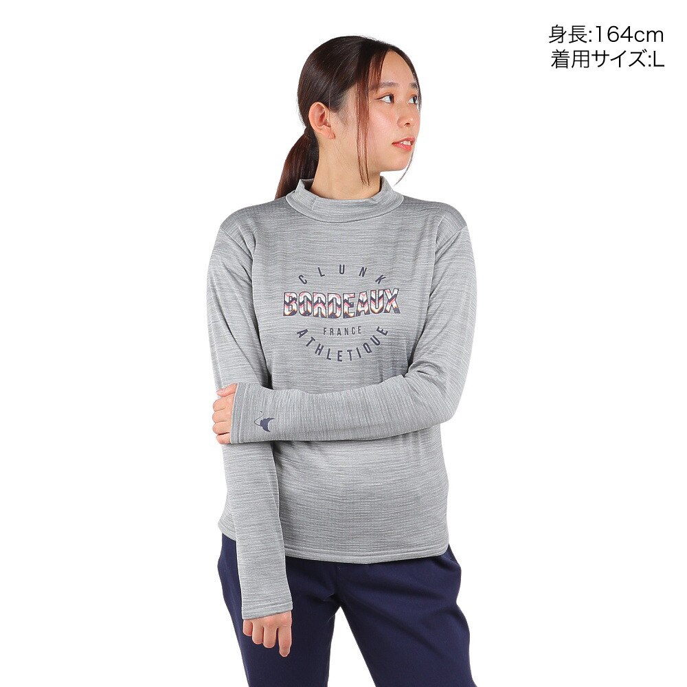 クランク（CLUNK）（レディース）ゴルフウェア 保温 消臭 長袖ハイネックシャツ CL5QUG12 GRY