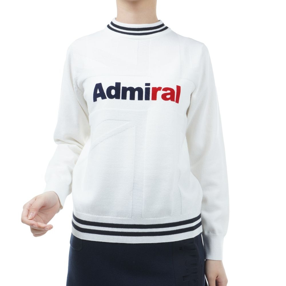 アドミラル ゴルフ（Admiral GOLF）（レディース）ゴルフウェア ジャカードボトルネックセーター ADLA360-WHT