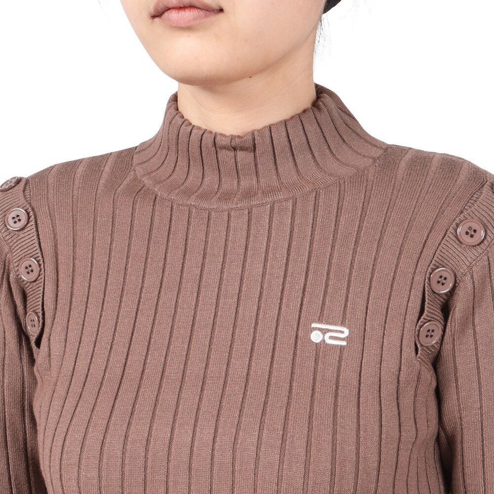 ROSASEN（レディース）ゴルフウェア 保温 A-Line リブハイネック長袖ニットセーター 048-12013-043
