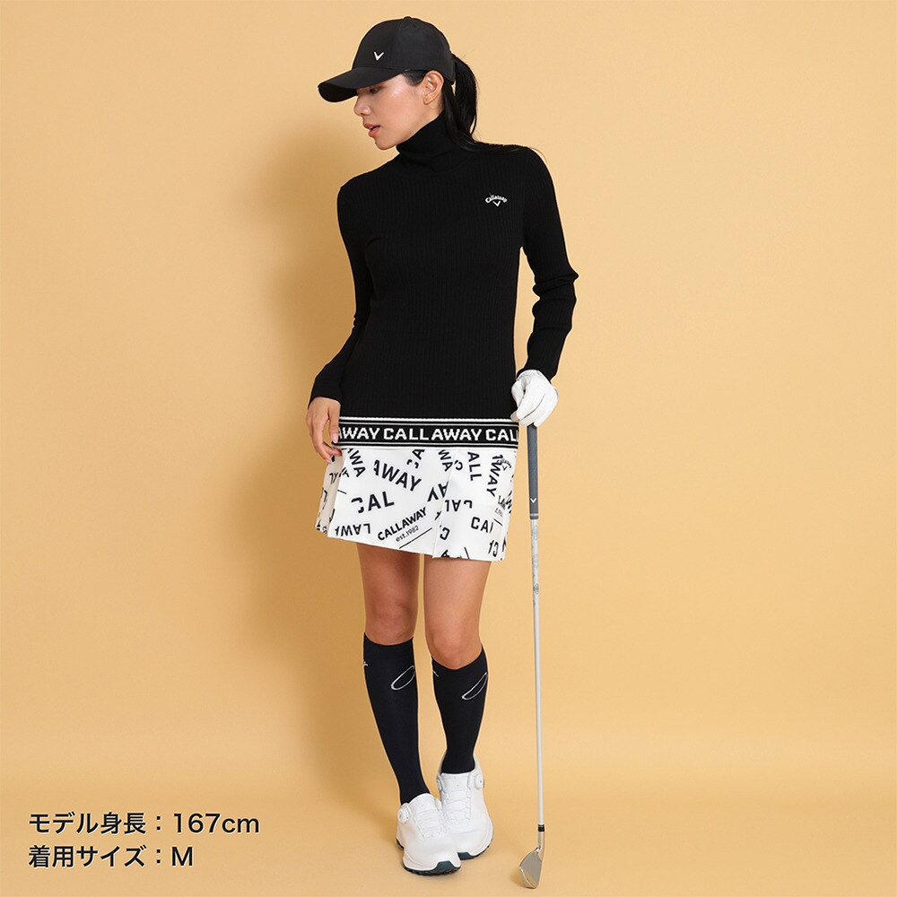 キャロウェイ（CALLAWAY）（レディース）ゴルフウェア 長袖ハイネックプレーンニット C24218202-1010