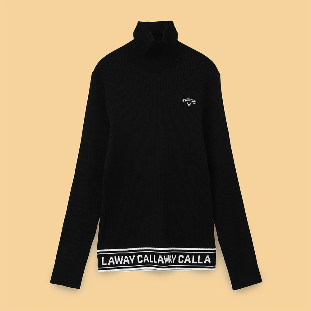 キャロウェイ（CALLAWAY）（レディース）ゴルフウェア 長袖ハイネックプレーンニット C24218202-1010