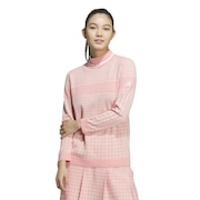 (レディース)ゴルフウェア 長袖 PRIMEKNIT ハウンドトゥース モックネック セーター JSC04