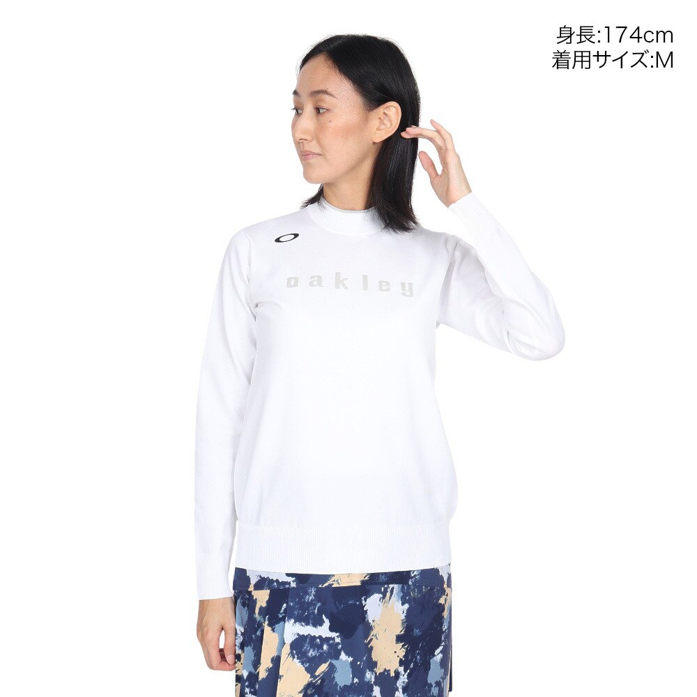 オークリー（OAKLEY）（レディース）ゴルフウェア 吸汗速乾 ELE 長袖モックネックセーター FOA500791-100