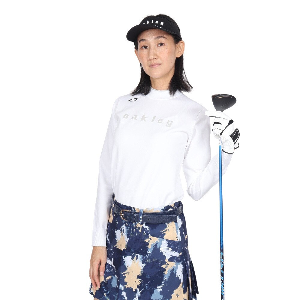 オークリー（OAKLEY）（レディース）ゴルフウェア 吸汗速乾 ELE 長袖モックネックセーター FOA500791-100