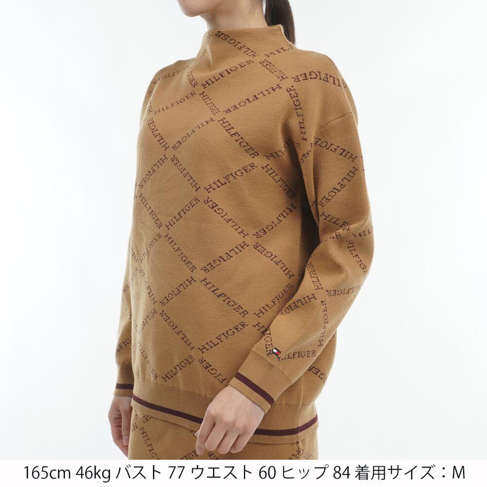トミー ヒルフィガー ゴルフ（TOMMY HILFIGER GOLF）（レディース）ゴルフウェア 長袖 ジャガードボトルネックセーター THLA485-MOCA