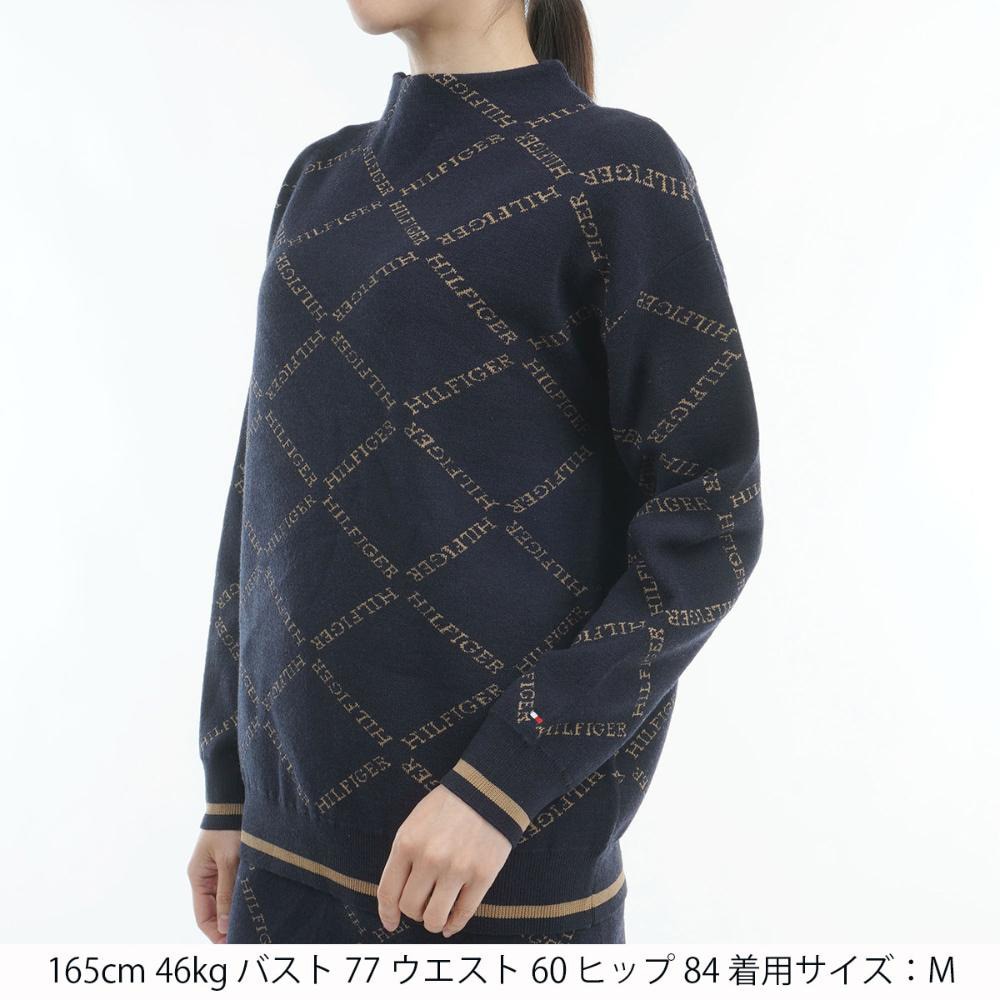 トミー ヒルフィガー ゴルフ（TOMMY HILFIGER GOLF）（レディース）ゴルフウェア 長袖 ジャガードボトルネックセーター THLA485-NVY