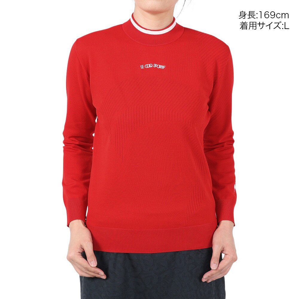 ルコックスポルティフ（lecoqsportif）（レディース）ゴルフウェア 長袖 モックネック セーター LG5SST80L RD00