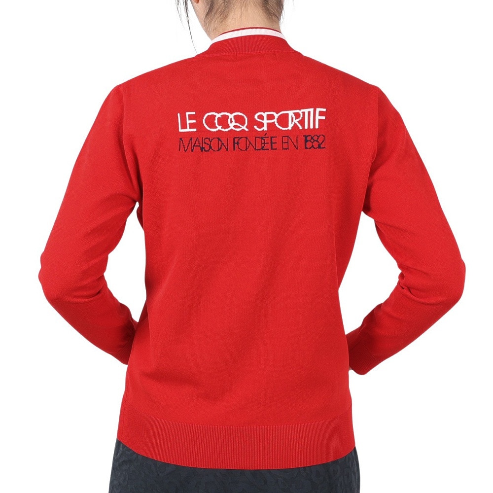 ルコックスポルティフ（lecoqsportif）（レディース）ゴルフウェア 長袖 モックネック セーター LG5SST80L RD00
